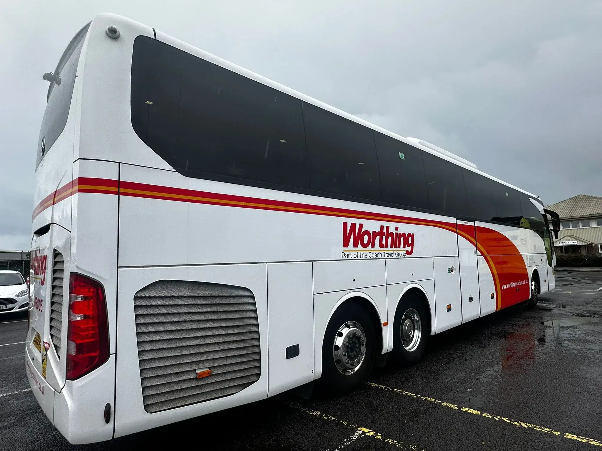 Coach parked